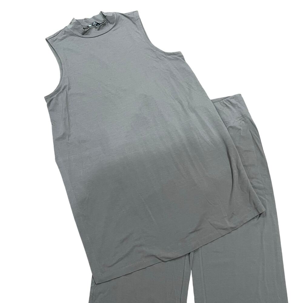 Eileen Fisher Stretch Jersey Knit‎ Mock Neck Long Tank and Pants - Picture 6 of 11